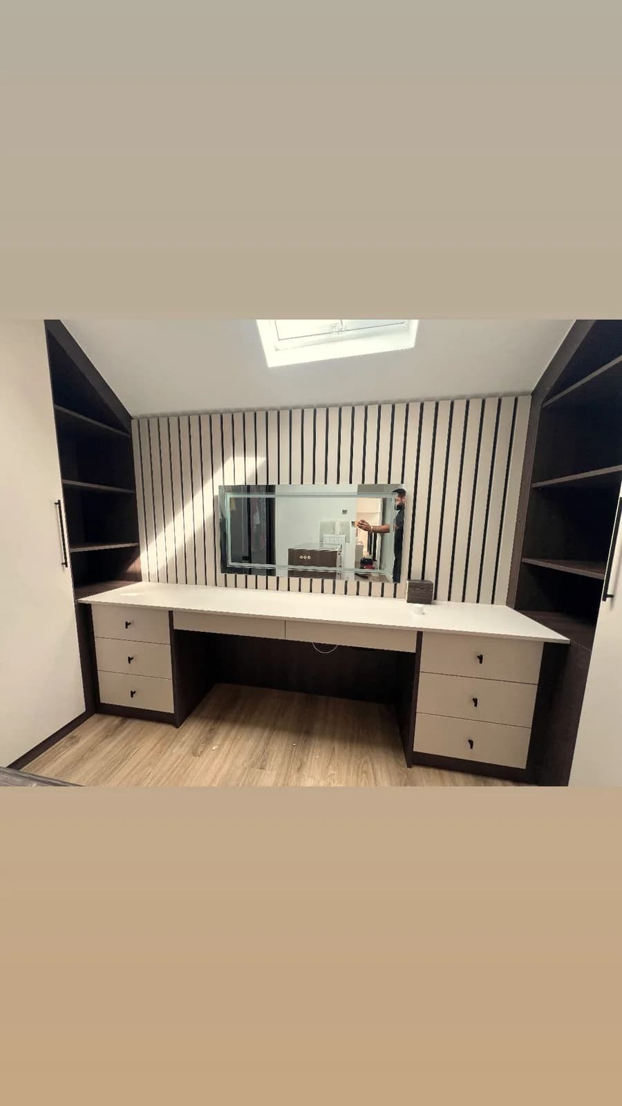 Bespoke Loft Study Desk with Integrated Storage
