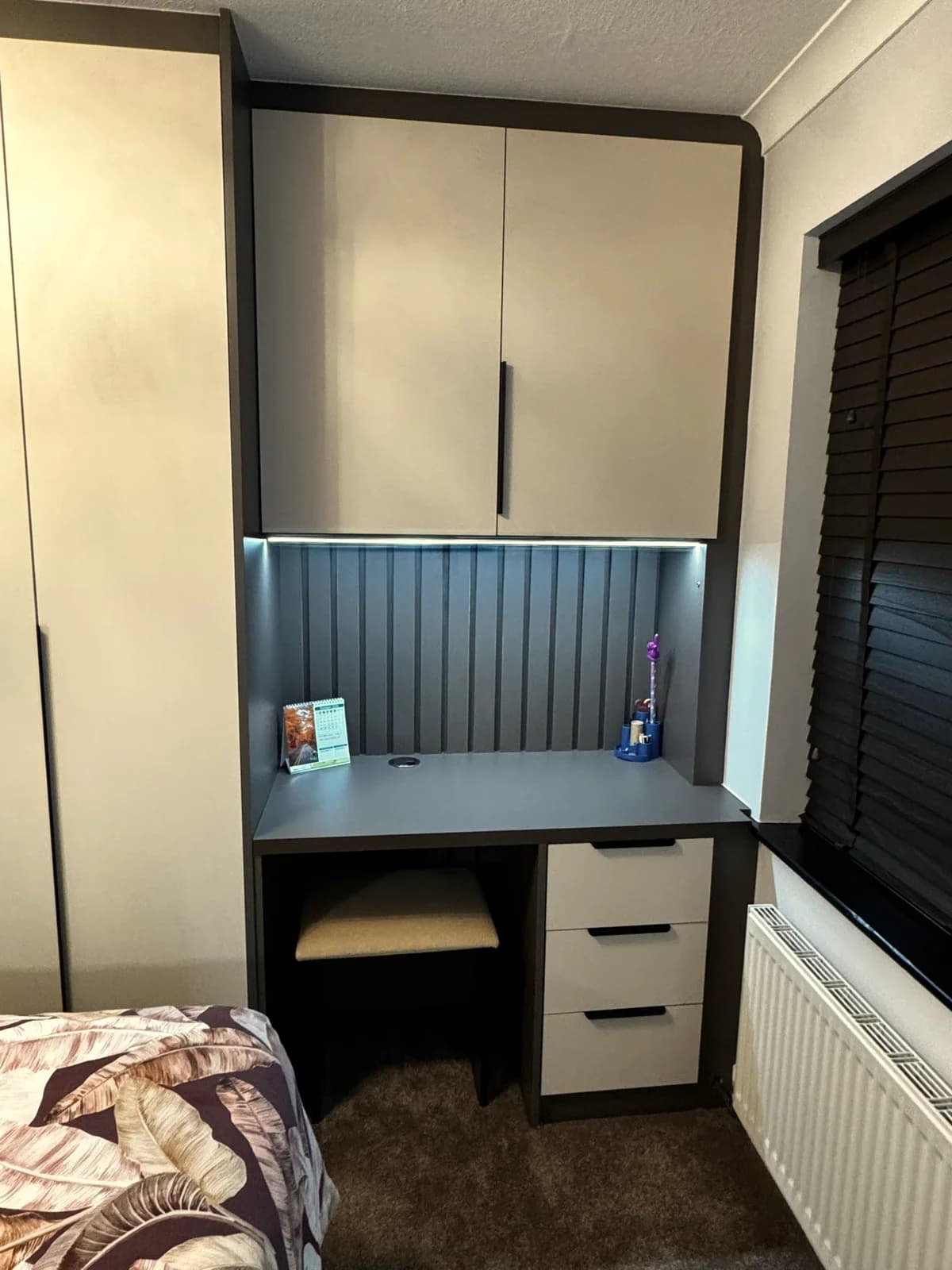 Bespoke Study Desk with Overhead Storage